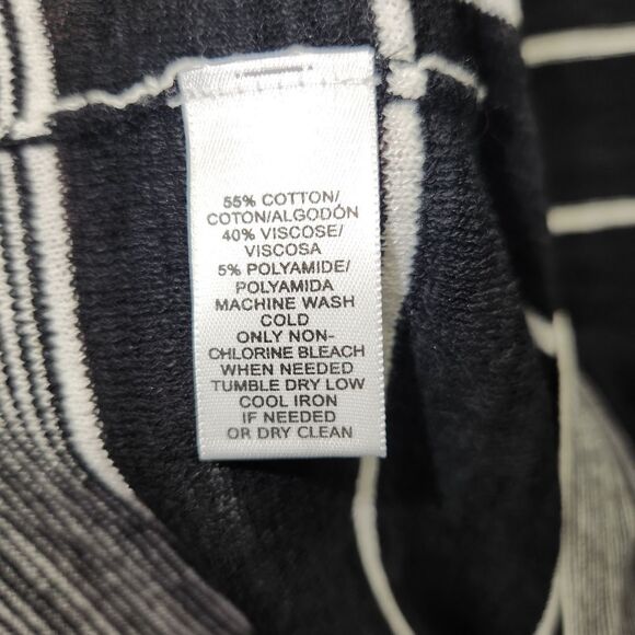 LOFT Womens Sweater Black & White Striped LS Cold Shoulder Preppy NWT Size:S - Picture 6 of 7